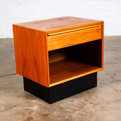 Mid Century Danish Modern Side Table Teak Nightstand Entry Table Drawer Westnofa • $498.98