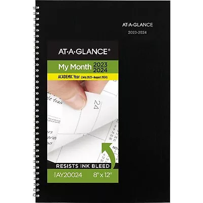 2023-2024 AT-A-GLANCE DayMinder 8 X 12 Academic Monthly Planner Black • $7.02