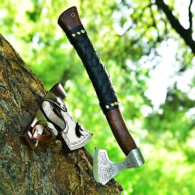 Viking Hand Forged 1095 High Carbon Steel Blade Tomahawkhatchetcombat Axe • $36.26