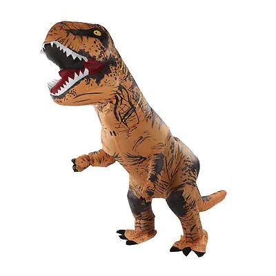 NEW (Adult 150‑190cm Brown)Dinosaur Costume T Rex Inflatable Dinosaur Blow Up Co • $43.77