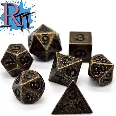 Mini 6mm Bronze Copper Metal DND Dice Dungeons And Dragons Polyhedral RPG Game • $9.98