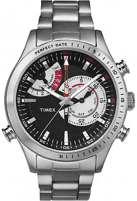 Timex TW2P73000 Men's Intelligent Chronograph Timer Watch Steel Bracelet • $99.95