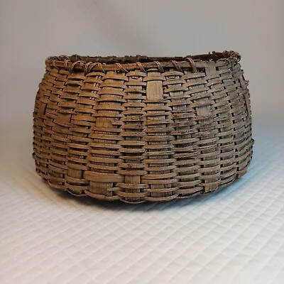 Antique Woven Shaker Splint Gathering Egg Garden Basket. ***READ • $49.90