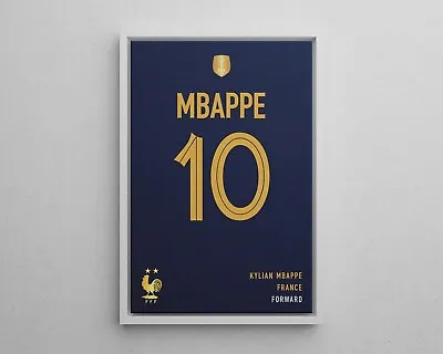 Kylian MBAPPE Jersey - FIFA WORLD CUP - France - Wall Digital Art Poster • $14.99