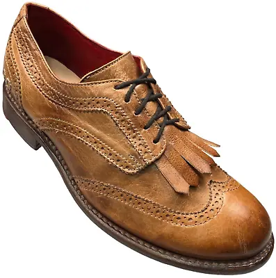 Bed Stu Shoes Womens 7 Brown Lita Cobbler Oxfords Vibram Wingtip Brogue Kilty • $99.88