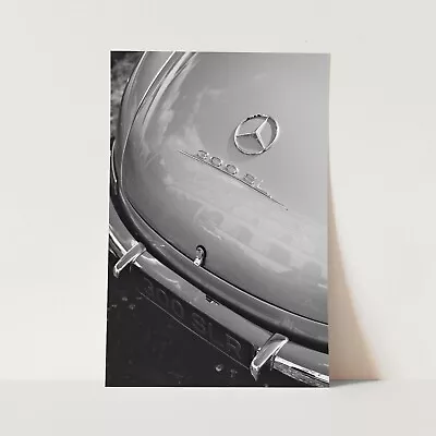 Rear View Of A Vintage Mercedes Benz 300 SL Black & White Wall Art Poster Print • $29