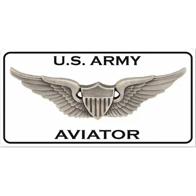 Army Aviator Wings Air Military Logo On White License Plate Usa Made • $29.99