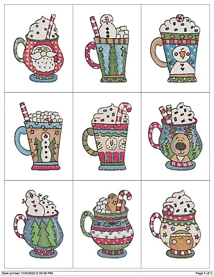 Christmas Mugs Embroidery Machine Designs Collection Pes • $7.95