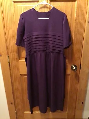 Amish Mennonite Hand Made Ladies S/S Purple Dress B40 EUC Plain Clothing  • $7.99