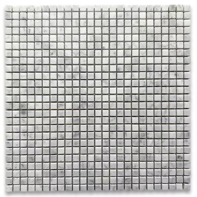 C21XP 3/8x3/8 Square Mosaic Tile Carrara White Marble Polished Venato Bianco • $20.99