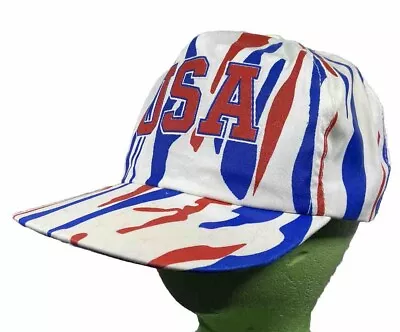 VTG United States Hat Cap White Red Blue USA Snapback OS Adjustable Olympics • $9.95