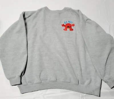 Vintage Elmo Sweatshirt Henson Muppet Sesame Street Gray Youth L Large BLITZZ • $13.88