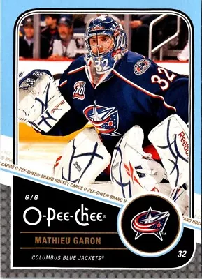2011 O-Pee-Chee Mathieu Garon #105 Columbus Blue Jackets Hockey Card • $1.97