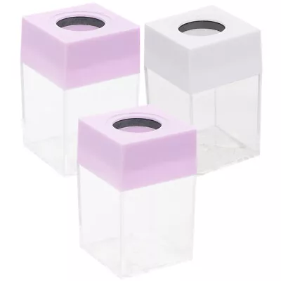  3 Pcs Paper Clip Storage Bucket Pp Office Bobby Pin Holder Magnet • £10.38