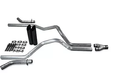 Ford F-150 04-14 2.5  Dual Exhaust Kits Y Pipe Black Tips Corner Exit • $299.99