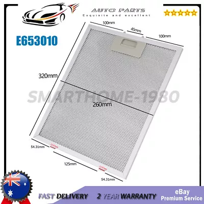 For WESTINGHOUSE Model E653010 260 X 320mm RANGEHOOD FILTER RANGE HOOD FILTER AU • $21.74