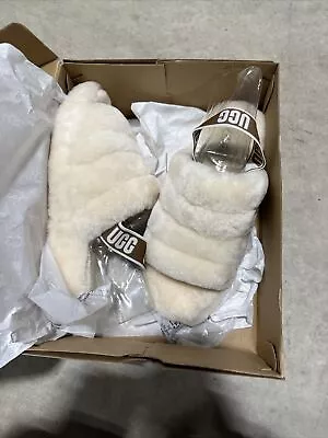 UGG Women's Fluff Yeah Slides Sheepskin Insole & Upper Slippers 1095119 • $48.99