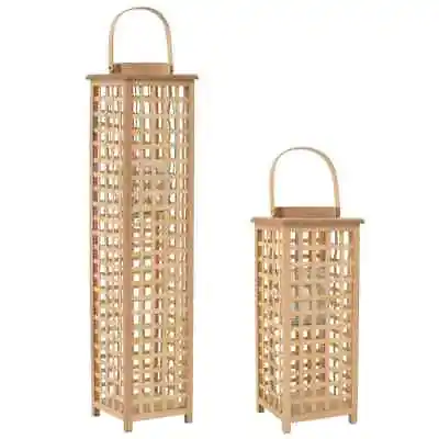 £31.99 • Buy Hanging Candle Lantern Holder Bamboo Natural Pendant Décor 49 Cm/84 C VidaXL