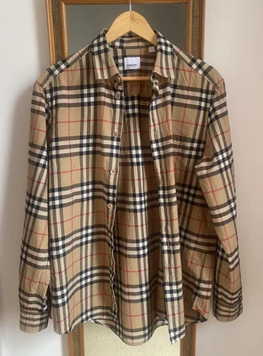 £119.99 • Buy BURBERRY Mens Nova Check Classic Large Shirt Beige Pattern Iconic London VGC
