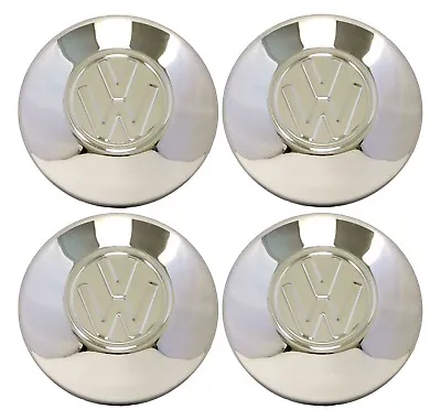 Set Of 4 Chrome Hubcaps LATE VW Beetle 1968-1979 Bus 1971-79 Ghia Type-3 Vanagon • $94.95