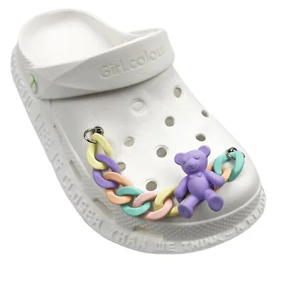 £5.09 • Buy Cute Shoe For Crocs Charms Chain Accessories Women Kids Buttons Slippers ZK P4