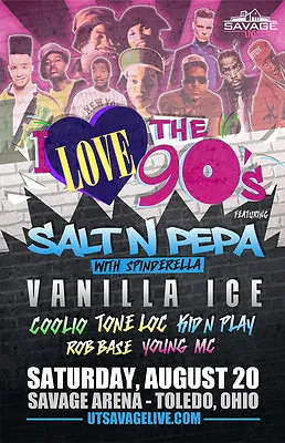 I LOVE THE 90'S 2016 TOLEDO CONCERT POSTER: Vanilla Ice Salt N Pepa Coolio • $15.96