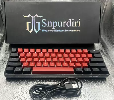 Snpurdiri 60% Wired Mechanical Gaming Keyboard Blue Switch  Red And Black • £28.99