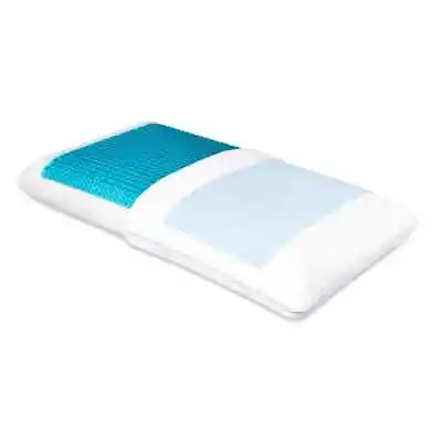 Comfort Revolution King Sleeping Pillow Cooling Gel - Memory Foam White/Blue • $99.92