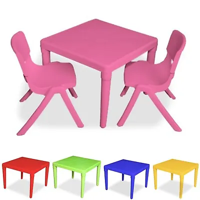 Kids Plastic Table And Chair Set  Activity Table For Learning  Eating & Drawing • £33.99