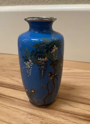 Vintage/Antique Asian Japanese Cloisonné Bird Enamel Vase 5” Tall As-Is • $30