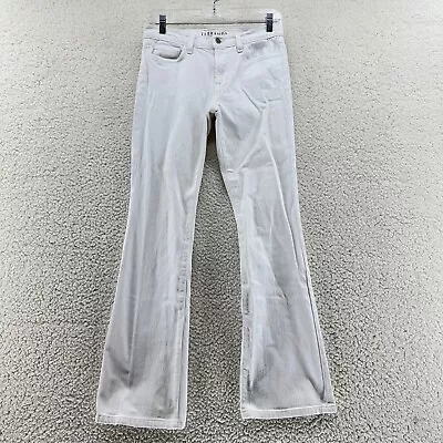 J Brand Boot Leg White Jeans Womens 27 Soft Cotton Stretch Ankle Y2K • $22.99