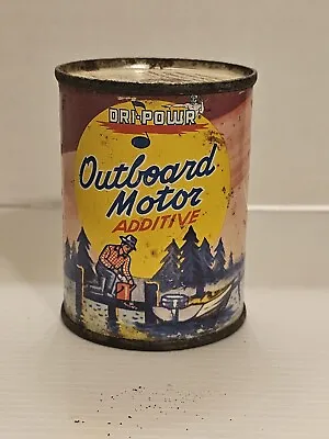 $31 • Buy VINTAGE DRI-POWR OUTBOARD MOTOR  BOAT ADDITIVE OIL 4oz CAN GRAPHICS COLORS