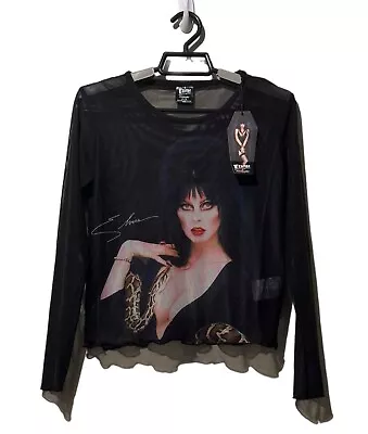 Dolls Kill (J) Elvira Collab She’s Still So Entitled Mesh Top Sz S Sheer GothNWT • $34.99