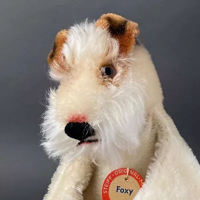 STEIFF Foxy Dog Hand Puppet ~ 1950-60s German Mohair Vintage Airedale Puppy Toy • $75