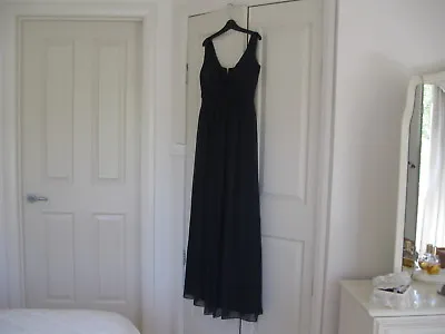 $40 • Buy Weddings & Special Occasion  Long Dress Size 12 Midnight  No Sleeves Lined. 