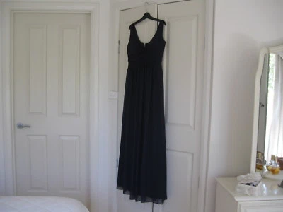 $40 • Buy Weddings & Special Occasion  Long Dress Size 12 Midnight  No Sleeves Lined. 