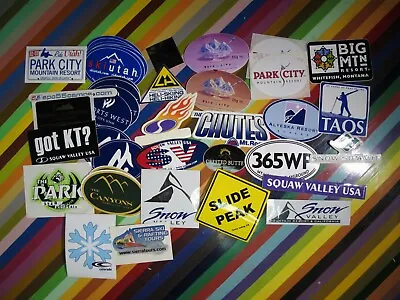 Vtg 1990s Ski Skiing Snowboard Sticker Lot - Park City Big Mtn Snow Valley • $19