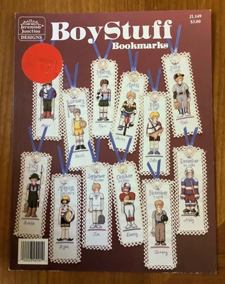 $7.99 • Buy Jeremiah Junction Boy Stuff Bookmarks Cross Stitch Patterns