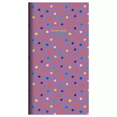 TF PUBLISHING 2024-2025 Polka & Purple 2-Year Small Monthly Pocket Planner • $9.99