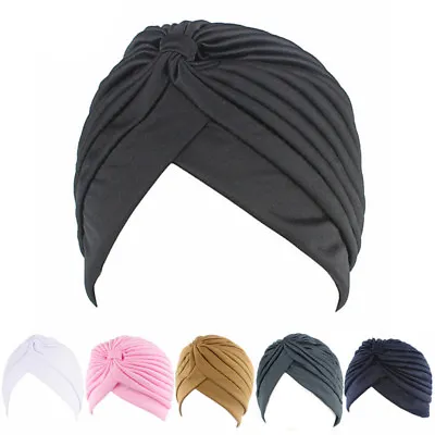 Fashion Men Women Stretchable Soft Indian Style Turban Hat Head Wrap Band S_-_ • $7.09