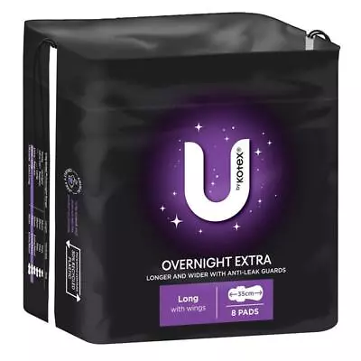 U By Kotex Maxi Pad Overnight Long Wing 8 Pack • $5.49