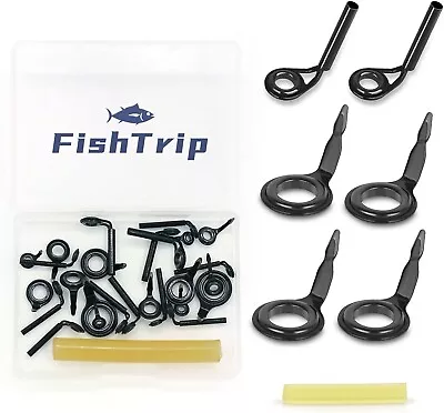 Micro Fishing Rod Guides And Tips26Pcs/130Pcs Baitcasting Rods Black Micro • $13.73