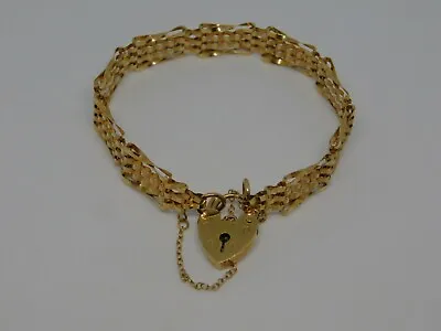 £335 • Buy 9ct Gold 4 Bar Gate Bracelet