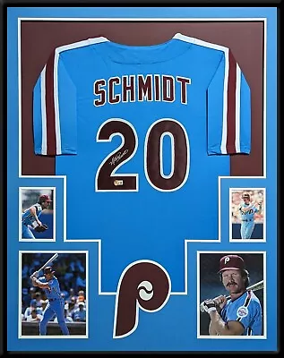 Framed Philadelphia Phillies Mike Schmidt Autographed Signed Jersey Beckett Holo • $699