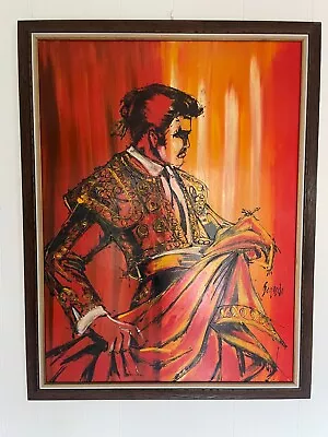 Vintage 70s Matador Bullfighter Painting  (The Brave One Signed) • $225