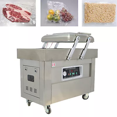 220V Two Chambers&Sealing Bars Stainless Vacuum Packaging Machine 1.2HP/0.9KW • $2199.60