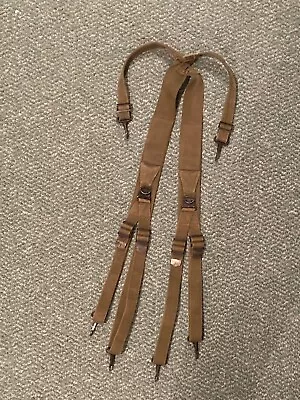 WWI  WW2 US Army M1936 Combat Suspenders RARE Revised Pattern Dated  1943   • $40