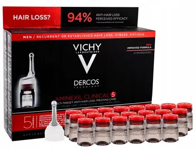 £47.99 • Buy Vichy Dercos Aminexil Clinical 5 MEN Anti Hair Loss Serum 21 X 6ml MEN 05/2025