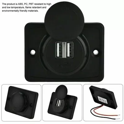 12V 3.1A Dual USB Car Charger 2Port Adapter Power Socket Charging Panel Mount UK • £5.31