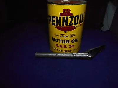 Pennzoil Motor Oil Can 1 Qt SAE 30 Vintage Original FULL W/spout • $20